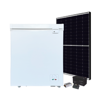 Congélateur solaire à porte unique à dégivrage manuel 12V/24V 108l, kit batterie panneau solaire pour usage commercial extérieur, économie d'énergie