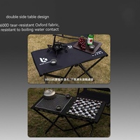 Table pliante de camping multifonctionnelle légère et portable 6 places, robuste pour intérieur/extérieur, fêtes et barbecues, avec poignée de transport