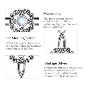 Changda <span class=keywords><strong>buena</strong></span> <span class=keywords><strong>suerte</strong></span> Wicca mujer piedra lunar <span class=keywords><strong>brujas</strong></span> nudo joyería colgante collar - Product Image 3