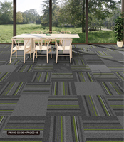Dalles de moquette carrées modernes en nylon à boucles, antidérapantes, écologiques, à motif puzzle, pour revêtement de sol décoratif, vente en gros