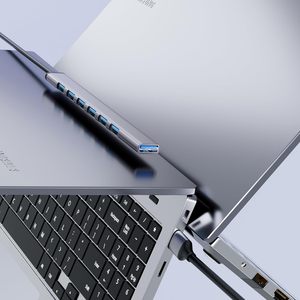 Hub Expansor de 7 Puertos Tipo C a USB 3.0 de Aluminio para MacBook, Laptop, PC, <span class=keywords><strong>Mac</strong></span> Pro, <span class=keywords><strong>Mac</strong></span> <span class=keywords><strong>Mini</strong></span>, iMac, Surface Pro - Product Image 5