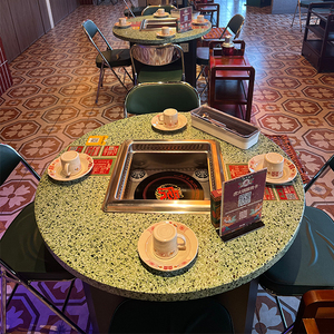 Tavolo da Pranzo Commerciale per Hot Pot Senza Fumo con Purificatore di Fumo Integrato per Catering - Product Image 5