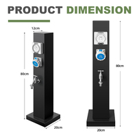 Borne de recharge de quai IP66 en acier inoxydable 304 avec contrôle mobile Tuya APP pour parcs de camping-cars, camping-cars et quais