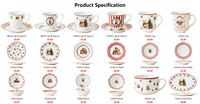 Service de table en céramique avec bordure dorée motif ours mignon, ensemble d'assiettes et de bols de Noël, vaisselle de fête pour la maison et la cuisine