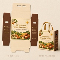 Coffret Cadeau de Noix Quotidiennes Mountain Wild Treasures avec Poignée en Ruban, Emballage en Carton Personnalisé, Vente en Gros
