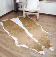 Brauner Weißer Kuhfell-Teppich Kunstfell Kuhfell-Imitat Teppich Tierfell-Optik Kuhfell-Teppich für Wohnzimmer Schlafzimmer Heim-Dekoration
