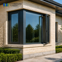 Fenêtres en bois recouvertes d'aluminium CHAMBROAD pour maison passive, à battants coulissants, triple vitrage, verre à bords chauds pour suite d'hôtel