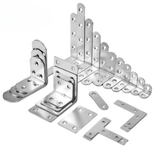 एल-प्रकार पतला स्टेनलेस स्टील कोण कोड 90 डिग्री दाएं कोण तय समर्थन फ्लैट टुकड़ा फर्नीचर हार्डवेयर फिटिंग कनेक्टर - Product Image 2