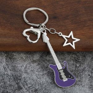 Llavero de guitarra de alta calidad en oferta, regalo creativo Y2K, colgante de estrella con botón de amor y deseo. - Product Image 6