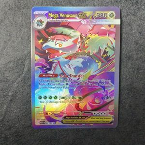 <span class=keywords><strong>Tarjeta</strong></span> Coleccionable Holográfica <span class=keywords><strong>de</strong></span> Anime <span class=keywords><strong>de</strong></span> Pokémon Mega Venusaur Arcoíris Flash Proxy Full Art para Hobby, Venta al por Mayor - Product Image 5