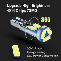 T5 ampoule LED 7SMD 4014 puces voiture intérieur Auto côté Wedge lumière lampe 12V W3W 74 286 W1.2W tableau de bord Instruments panneau lumière