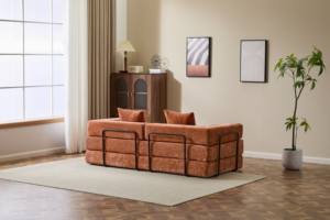 आधुनिक परिवर्तनीय सोफे बिस्तर स्लीपर फ्यूon समायोज्य बैकरेस्ट बोनलेस डिजाइन - Product Image 4