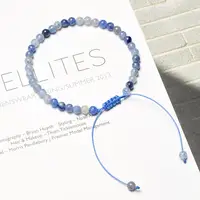Chakra elastico gemme blu pietra guarigione cristallo energia quarzo 4mm pietra preziosa perline bracciale avventurina blu naturale per donna uomo