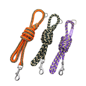2024 nuevo estilo de lujo de nailon trenzado <span class=keywords><strong>Paracord</strong></span> correa de cuerda para perros resistente manos libres correa para perros arnés de entrenamiento para perros - Product Image 1