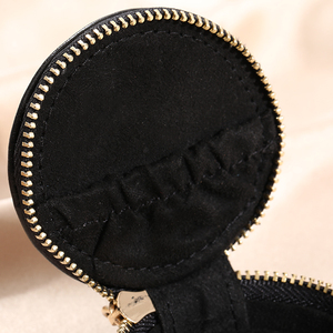 Hot Sale Fashion Jewelry <b>Storage</b> <b>Box</b> for Earrings Rings PU <b>Material</b> Velvet Lining Zipper Closure Eco-Friendly Lightweight - Product Image 3