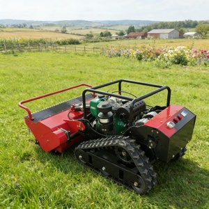 Tondeuse à gazon intelligente télécommandée automotrice de type chenillé tout-terrain pour ferme avec lame rotative - Product Image 6