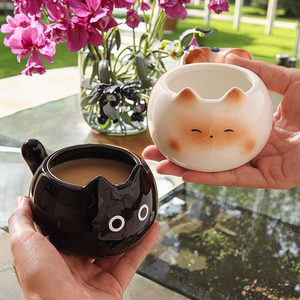 Taza de Cerámica con Forma de Gato de Dibujos Animados, Diseño Bonito, Apta para Microondas y Lavavajillas, para Café/Agua/Leche, Regalo Perfecto - Product Image 5