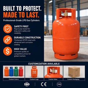 Bombola di <span class=keywords><strong>Gas</strong></span> GPL di Grado Professionale 3kg-50kg |   Acciaio HP295 |   Certificato ISO/CE/TPED |   Valvola con Logo Personalizzato Disponibile in Vari Colori - Product Image 1