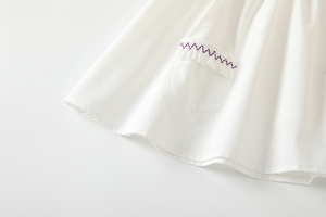 เดรสทรงเอไลน์ผ้าฝ้ายสีขาว100% สุดหรูสำหรับเด็กผู้หญิงอายุ2ขวบและเด็กทารกอายุ7เดือน2023เสื้อผ้าฤดูร้อนที่ได้รับแรงบันดาลใจจากเกาหลี - Product Image 6