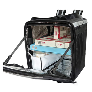 Mochila impermeable grande con doble cubierta, bolsa aislante para Pizza, entrega de comida, con soporte divisor de taza - Product Image 4