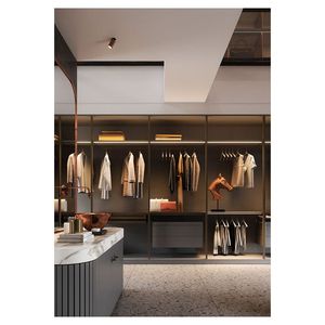 Prima nouveau design Walk in Closet contreplaqué porte battante panneau meubles chambre Villas <span class=keywords><strong>dressing</strong></span> placard garde-robe pour hommes - Product Image 1