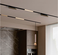 Grille lumineuse pliable moderne ETL CE RCM, système de rail magnétique en aluminium LED intelligent Zigbee, noir et blanc, DC48V, CRI90, pour la maison et le bureau