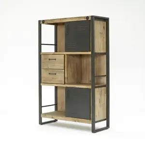 Estanterías de madera de hierro casa de madera moderna en forma de estantería creativa para niños juguete libro de niños estante de almacenamiento de madera gabinete