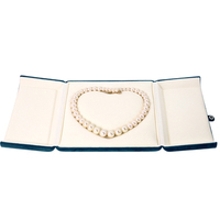 Boîte à bijoux de luxe en velours avec chaîne de perles carrées, best-seller, pour pendentif, boucles d'oreilles, bracelet, bague, collier, emballage cadeau pour mariage