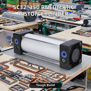 Cylindre standard à course longue série SC, corps en aluminium, tige de piston pneumatique SC32*350 avec composant de roulement à billes à grande poussée - Product Image 3