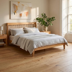 Ensemble de meubles de chambre à coucher nordique moderne et contemporain en <span class=keywords><strong>bois</strong></span> massif, <span class=keywords><strong>lit</strong></span> simple en <span class=keywords><strong>bois</strong></span> avec tiroirs de rangement extensibles, taille King, vente flash - Product Image 4