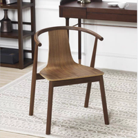 JP Chaise de salle à manger moderne en bois de chêne massif de haute qualité avec accoudoir tufté pour restaurant café boutique meubles de salle de bain salon