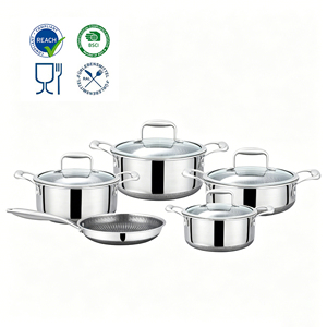 Juego <span class=keywords><strong>de</strong></span> 9 <span class=keywords><strong>Ollas</strong></span> y Sartenes Antiadherentes No Tóxicas <span class=keywords><strong>de</strong></span> 3 Capas, Juego <span class=keywords><strong>de</strong></span> Utensilios <span class=keywords><strong>de</strong></span> <span class=keywords><strong>Cocina</strong></span> <span class=keywords><strong>de</strong></span> Acero Inoxidable Híbrido, Apto <span class=keywords><strong>para</strong></span> Horno/Lavavajillas, Compatible con Todas las Placas <span class=keywords><strong>de</strong></span> <span class=keywords><strong>Cocina</strong></span> - Product Image 1