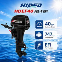 Moteur hors-bord marin Hidea HDEF40 FEL-T EFI 40HP 4 temps, démarrage électrique, commande à distance, trim électrique pour bateau pneumatique