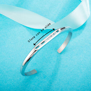 Pulsera de acero inoxidable La piedra se puede deslizar para <span class=keywords><strong>Amazon</strong></span> Shopify Diamond Bangle - Product Image 3