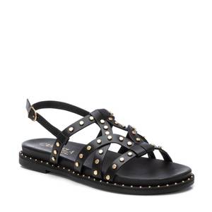 Carmela Women's <b>Flat</b> Sandal Black 38 Studded Straps - Product Image 2