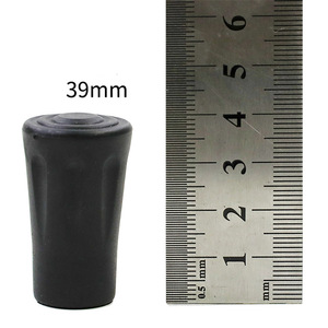 Manchon de protection cylindrique pour bâtons de trekking, 40x23mm, en caoutchouc noir, antidérapant, absorbant les chocs, pour bâtons de randonnée - Product Image 2