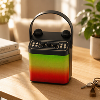 Speaker Portabel BKK 10W BT 5.3 dengan Lampu RGB, Stereo TWS, dan 2 Mikrofon untuk Karaoke