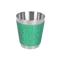 Portable En Acier Inoxydable 30ml Tasse À Mesurer Verre À Vin Verre À Liqueur avec Chaîne Perles pour Spiritueux