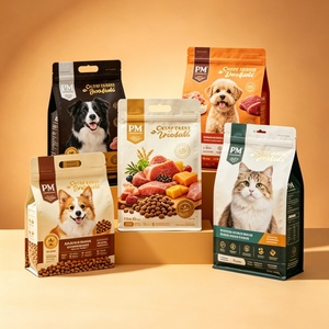 Sacs en papier kraft écologiques personnalisés pour épices, noix, aliments pour animaux de compagnie, sachets biodégradables à fond plat, emballage alimentaire en gros - Product Image 1