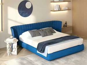 Lit double avec rangement, matelas pour lit en rotin français, capitonné, moderne, luxueux, lit simple, double, grand lit, lit king-size - Product Image 4