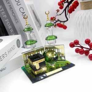 Fábrica de Artesanía en Cristal Vende al por Mayor Símbolos Islámicos Pintados en Oro, Decoraciones de Mesa para Fiestas Musulmanas, Artículos para Ramadán - Product Image 2