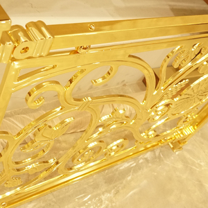 Chất lượng cao biệt thự sang trọng Bảng điều khiển lan can đường cong đồng cầu thang lan can nhôm thép kim loại lan can tay vịn kính ứng dụng - Product Image 4