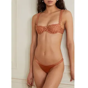 Bellissimo ultimo costume da bagno in lattice costume da bagno da donna costume da bagno da bagno sostenibile Bikini Set da donna reversibile