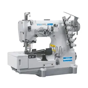 QS-500D-02-TK energy saving flat bed direct drive interlock rolled edge with auto cutter industrial sewing machine
