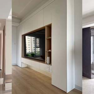 Meuble TV sur mesure pour salon, style nordique, style moderne simple, meuble mural TV intégré - Product Image 1