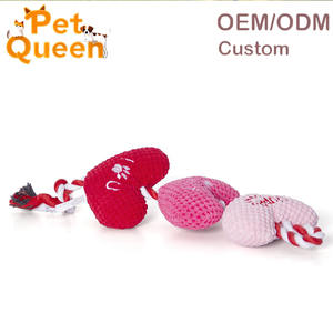 Juguete Interactivo Ecológico <span class=keywords><strong>para</strong></span> <span class=keywords><strong>Perros</strong></span> con Cuerda y Pelota - Corazón de Peluche Personalizable <span class=keywords><strong>para</strong></span> el Día de San Valentín Rojo/Rosa - Product Image 4