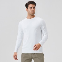 Toptan erkek UPF50 + hızlı kuru rahat spor Tshirt kuru spor uzun kollu T Shirt