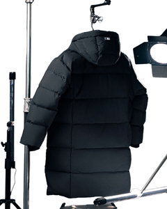 Chaqueta Acolchada Larga con Capucha para Mujer, Color Beige, Acolchada, Holgada, Cálida, Aislada, Informal, para Clima Frío, Uso Diario - Product Image 5