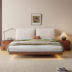 <span class=keywords><strong>Lit</strong></span> en tissu moderne avec design oreilles d'éléphant, cadre en bois massif, table <span class=keywords><strong>de</strong></span> <span class=keywords><strong>chevet</strong></span> ultra-fine, <span class=keywords><strong>lit</strong></span> <span class=keywords><strong>suspendu</strong></span> avec revêtement souple amovible et lavable - Product Image 3