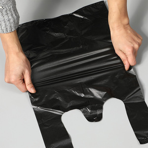 Grocery Shopping Moisture Proof Side Gusset Plastic T-shirt Bags Plain 12" X 7" X 21" - Product Image 3
